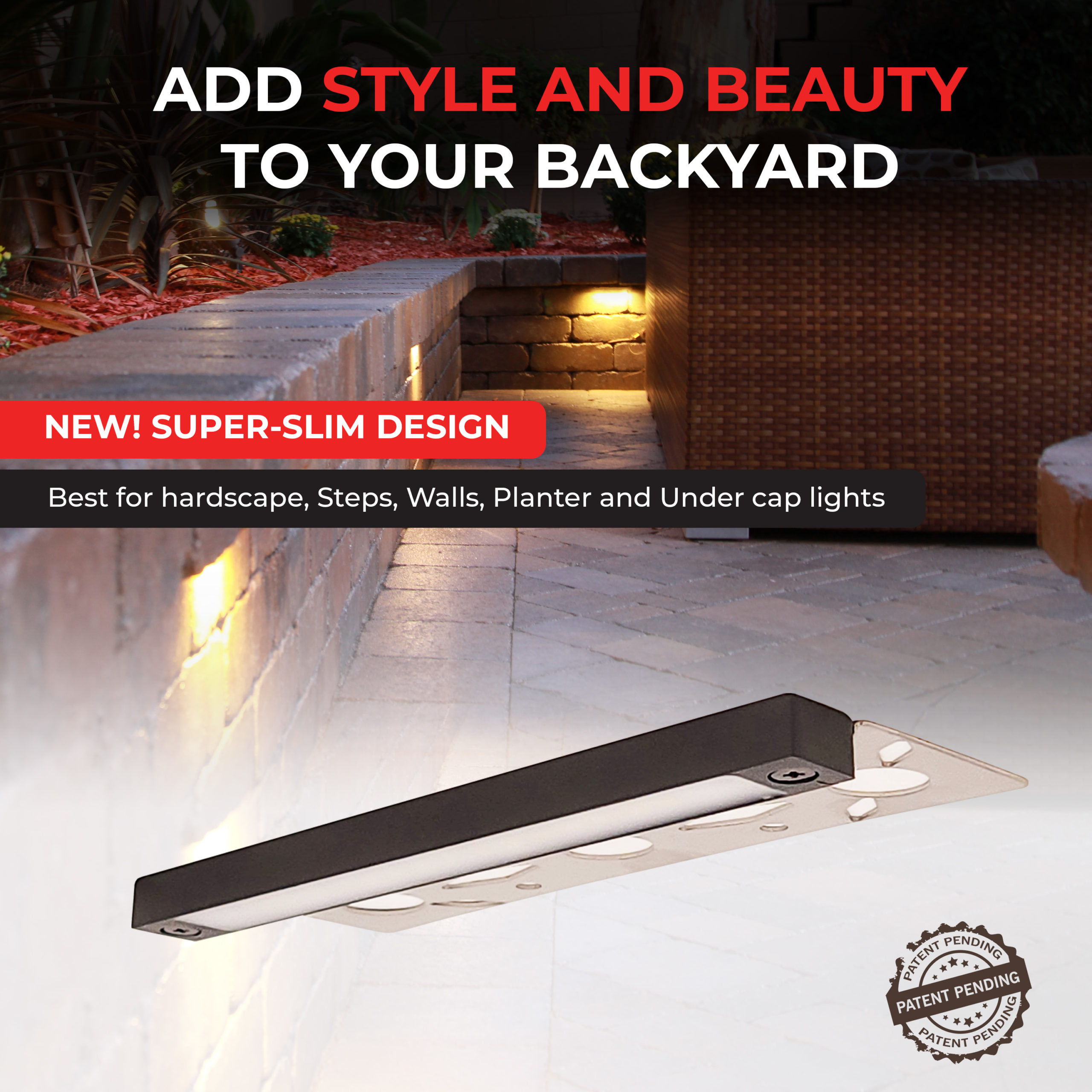 LUMENGY inch 3W Super Slim LED Hardscape Light (6-Pack)