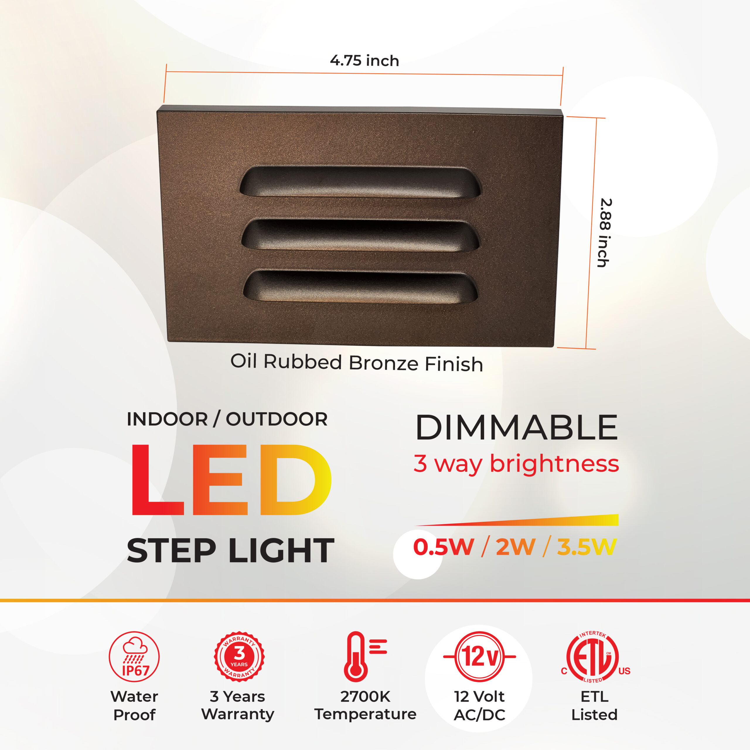 6-Pack of STLA10 Low Voltage Step Lights